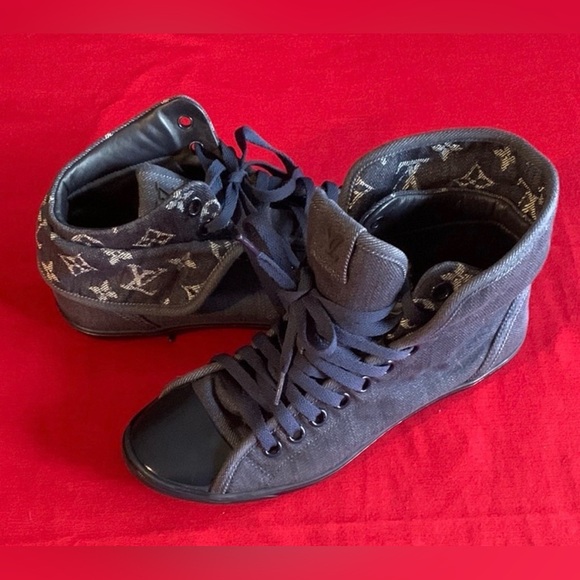 Louis Vuitton Shoes - Louis Vuitton High/Low Top Denim Brea Sneakers sz 8/38